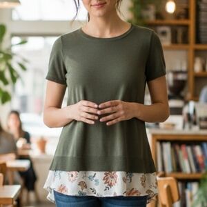 Loft Floral Sweater Shirt Size Xs